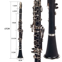 NAOMI Clarinete Bb Cupronickel Plated Nickel 17 Key W/Cleaning Cloth Gloves Screwdriver Woodwind Instrument Clarinet