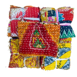 Déchets de tissu Kantha, carrés de 5 pouces, pré-coupés, 100% coton, pack de charmes pour travaux manuels, couture, patchwork, kit de courtepointe - Product Image 4