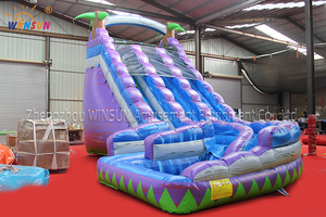 Toboggan aquatique gonflable Winsun, double piste, aire de jeux pour enfants, en PVC, certifié CE, ignifuge et étanche - Product Image 6