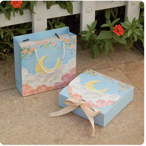 Caja de Regalo para Maquillaje con Diseño de Pintura al Óleo de Paisajes de la Serie High Beauty Day, con Cinta para Atar - Product Image 5