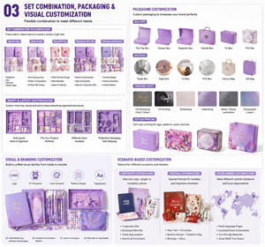 Set Regalo di Cancelleria Personalizzato con Logo, Kit per Journaling con Adesivi, Nastro Washi e Quaderno per Ragazze e Studentesse - Product Image 6