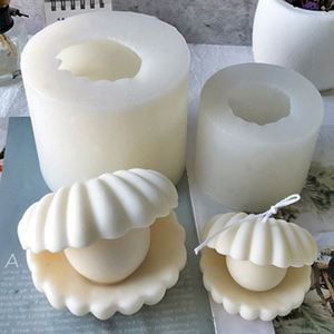 Custom Private Label Novelty, Open Shell Pearl Eco White Barn Handmade Scented <b>Candle</b>/ - Product Image 1