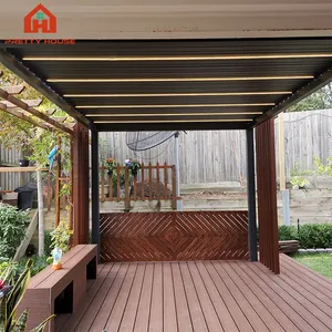 Automatic Modern Sliding Motorized Aluminium Louver Outdoor Glass Pergola