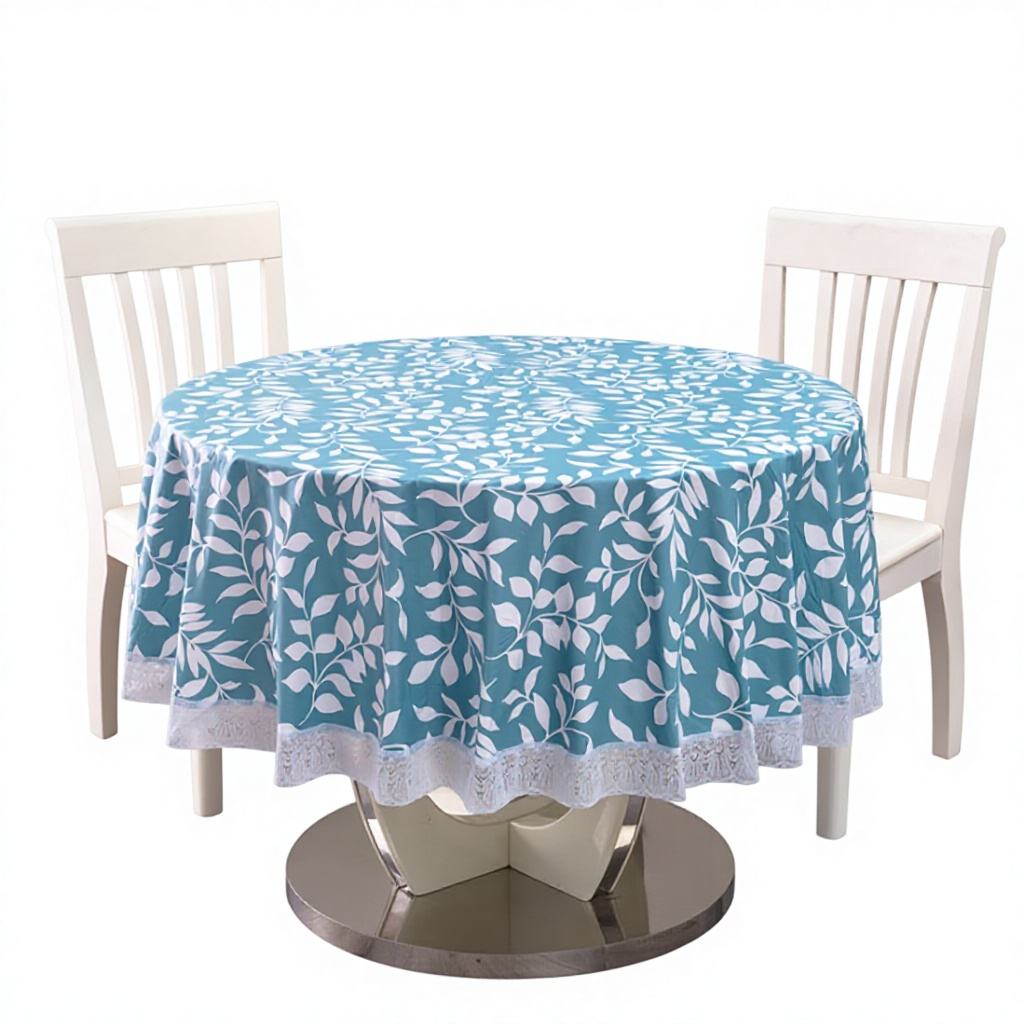 Flores blancas sobre fondo azul.