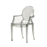 Fauteuil monobloc en polycarbonate à dossier rond avec emballage en carton peu encombrant pour les flottes de location de matériel de mariage aux États-Unis