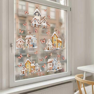 Wholesale Winter Window Decor <b>Decal</b> Window Clings Reusable Static <b>Vinyl</b> Double-Sided Winter <b>Decals</b> Static Stickers - Product Image 6