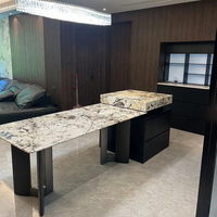 Table à manger simple pour la maison, petit appartement, meubles de luxe, table ronde en marbre et granit