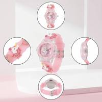 Montre à bracelet souple en PVC avec imprimé de personnage mignon, design licorne, idéale pour un cadeau de Noël