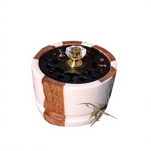 Luxury Wooden Style Resin Epoxy Incense Burner for Arabic <b>Home</b> Decor - Product Image 1