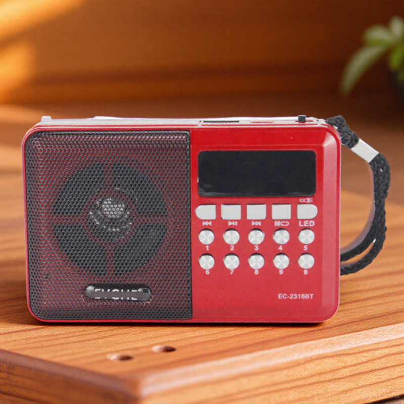 Portable AM/FM Shower Radio - USB Rechargeable With Digital Display