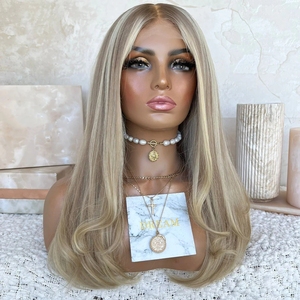 Perruque Lace Front wig naturelle HD, cheveux humains, coupe au carré, couleur blond cendré, unique, cuticule européenne alignée, pour le <span class=keywords><strong>blanc</strong></span> - Product Image 2