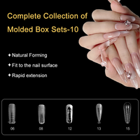 288 pièces de moules transparents double forme pour extension d'ongles, couverture complète, pour gel de construction rapide et polygel