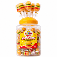 Gomitas de Hamburguesa Mini al por Mayor, Envueltas Individualmente, Gomitas de Gelatina con Forma de Hamburguesa, Paquete en Frasco, Caja de Exhibición, Fábrica OEM ODM