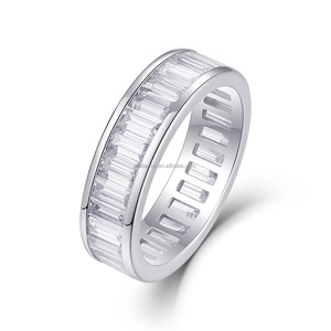 Modisches Ehering aus Sterling silber für Herren mit Moissan ite Eternity Ring für vergoldeten Jubiläums schmuck - Product Image 1