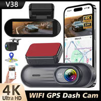 Nueva Cámara para Auto 4K+4K con Visión Nocturna, DVR con Wifi y GPS Integrados, Grabación en Bucle