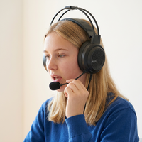 Auriculares Profesionales para Exámenes Educativos, con Cancelación Activa de Ruido, Micrófono, Cable USB, Hi-Fi, Resistentes al Agua IPX-2, OEM, ODM, Metálicos
