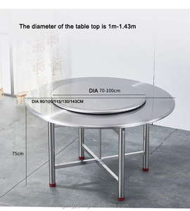 Thép không gỉ hiện đại gấp bàn ăn với bàn xoay cho khách sạn biệt thự nhà Bar hoặc nhà hàng sử dụng ghế 6 đến <span class=keywords><strong>12</strong></span> người - Product Image 4