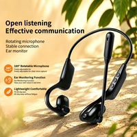 Headphone Nirkabel Konduksi Tulang Open Ear untuk Olahraga dengan Mikrofon & Slot Kartu TF