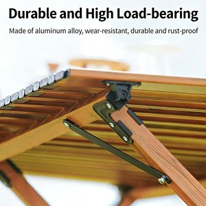 Mesa Plegable Minimalista de Aleación de Aluminio para Aviación, Reversible de Doble Cara con Acabado de Madera, Rectangular, Portátil para Camping - Product Image 3