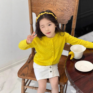 Nuovo <span class=keywords><strong>Cardigan</strong></span> <span class=keywords><strong>Giallo</strong></span> Limone in Lana a Maniche Lunghe da <span class=keywords><strong>Donna</strong></span>, Giacca Lavorata a Maglia Stile Preppy Tinta Unita Autunno 2026 - Product Image 2