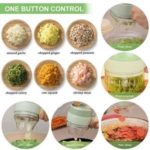 4 in 1 Handheld Electric <b>Vegetable</b> <b>Cutter</b> Set Kitchen Tools for Garlic Pepper Chili Onion Celery Ginger Meat With Brush - Product Image 4