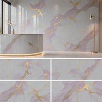 Panneau mural décoratif auto-adhésif en marbre artificiel UV à grain de marbre