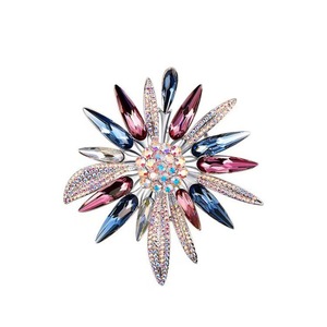 Broche de girasol de circón de cristal austriaco colorido moda femenina ramillete de lujo diseñador abrigo pin joyería hecha a mano broche Pin