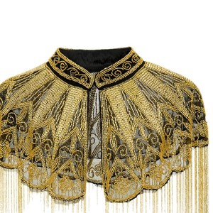 Chal de Lujo con Flecos y Cuentas Hechas a Mano, Capa India con Lentejuelas Pesadas y Borlas, Chal para Novia, Vestido de Noche, Bolero, Cubrevestido, Envolturas con Cuentas - Product Image 6