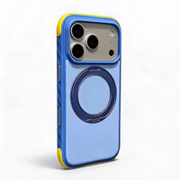 Coque antichoc rigide en TPU mat avec anneau magnétique rotatif et pare-chocs contrastant pour iPhone 18 Pro, 17 Pro, 17 Pro Max