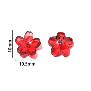 Glass Flower Beads 10x10.5mm Transparent For Jewelry Making DIY Earring Necklace <b>Material</b> Wholesale - Product Image 2