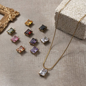 Colgante de Acero Inoxidable 316L con Baño de Oro de 14k/18k, No se Deslustra, con Dijes de Piedras de Nacimiento de Diamantes de Imitación para Fabricación de Joyas, Collares y Pulseras - Product Image 3