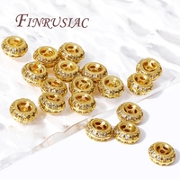 Séparateurs de perles métalliques en laiton plaqué or 18 carats Zircon pour la fabrication de bijoux à bricoler soi-même Accessoires pour composants de bijoux