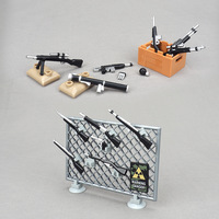 Bloques de Construcción Militares, Armas, Marcos de Pistolas, Escenas de Exhibición, Cajas de Colocación, Equipos de Montaje, Modelos, Juguetes de Partículas Pequeñas