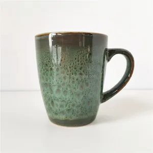Canecas de café a granel de cerâmica do oem, canecas reativas vitrificadas de cerâmica da porcelana azul vitrificadas