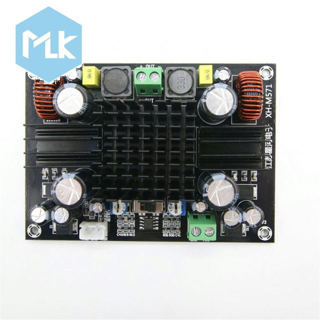 MLK  Digital Power Amplifier High Power Boost Type 12V Subwoofer Amplifier Board Mono 150W XH-M571 Mono Subwoofer Amplifier