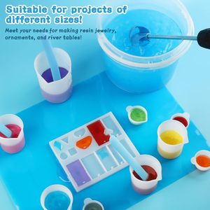 ถ้วยซิลิโคนอีพ็อกซี่เรซิน250-100มล. แผ่นซิลิโคนเครื่องผสมอีพอกซีเรซินตัวกรองแบบหยดแม่พิมพ์เรซิ่นอีพ็อกซี่ - Product Image 4