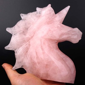Venta al por Mayor de Tallados de Gemas de Cristal Natural, Hermoso Unicornio de Cristal de Cuarzo Rosa con Propiedades Curativas - Product Image 6