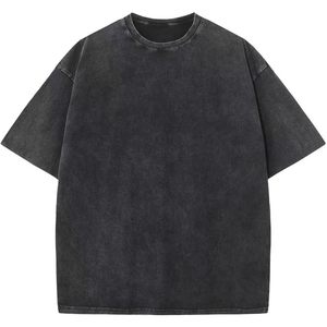 T-shirt en coton surdimensionné pour homme, coupe ample, effet vintage, manches courtes, décontracté, tissu jersey unisexe - Product Image 1