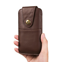Étui de téléphone en cuir véritable pour ceinture, étui universel en cuir pour smartphone pour Iphone/Samsung