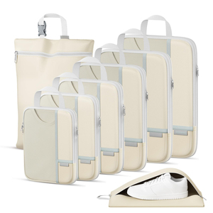 Cubes de compression personnalisés pour les voyages, ensemble de 8 organisateurs de compression structurés pour bagages à main et bagages en soute - Product Image 1