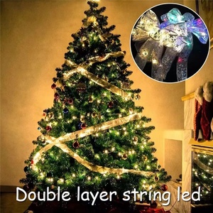 5M 더블 레이어 요정 조명 문자열 50 LED 크리스마스 리본 나무 장식품 새해 Navidad 가정 장식 휴일 공예품 - Product Image 2