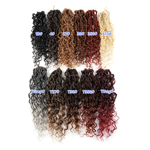 Extensiones de cabello sintético tipo rastas cortas Gypsy River Goddess con rizos, trenzas de ganchillo bohemias rizadas, rizos profundos naturales. - Product Image 2