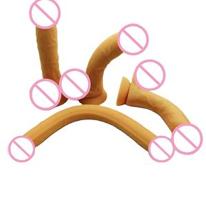 Pénis artificiel flexible en silicone avec revêtement huileux, double gode pour stimulation vaginale, pour femmes <span class=keywords><strong>et</strong></span> lesbiennes, pour des moments intimes <span class=keywords><strong>et</strong></span> sensuels en couple. - Product Image 5