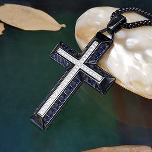 Moda Tizti ligero forjado fibra de carbono colgante collar de acero inoxidable regalo hombres joyería Cruz collares - Product Image 1