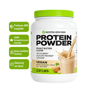 Özel etiket yeşil <span class=keywords><strong>Protein</strong></span> tozu Vegan tozu alerjen yok bezelye proteini peptid tozu - Product Image 1