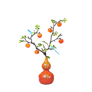 Vase décoratif en cuivre et or, motif fleur de prunier et oiseau, fait main, pour salon, cadeau - Product Image 3