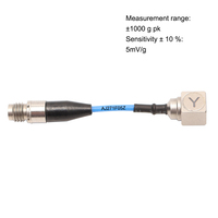 AJ271F Miniatur Akselerometer Triaksial Piezoelektrik, Kabel Terintegrasi, 5 MV/g, 1000 G, 1-10 kHz untuk Uji Lompat Robot