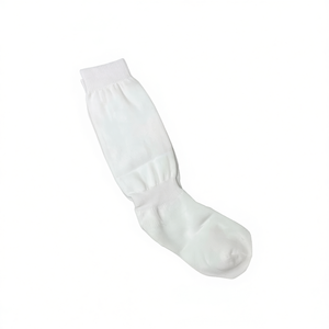 Calcetines deportivos largos hasta la rodilla para niños y adultos, calcetines de fútbol absorbentes del sudor, de compresión, estilo blanco sólido - Product Image 1