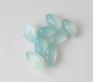 Calcedonia Aqua Natural de Alta Calidad, Gema Suelta, Cabujón Marquise de 2x4mm-15x30mm, Tamaño Calibrado, Efecto de Juego de Color y Fuego para Joyería - Product Image 3