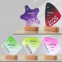 Nouveau Trophée Annuel en Cristal Personnalisé Haut de Gamme pour Réunion Annuelle, Récompense des Employés Exceptionnels, Trophée Commémoratif de Groupe